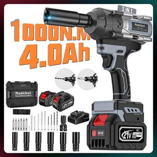 Kit de Taladro de impacto Inalámbrico con Doble Bateria